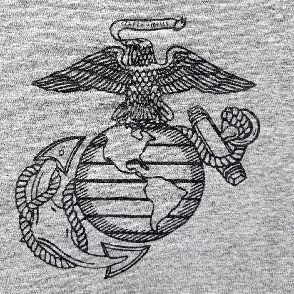 TCX Apparel S Gray Short Sleeve Marines T-Shirt - Picture 3 of 5